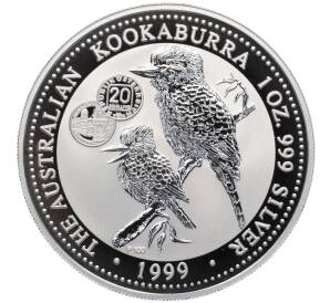 1 доллар 1999 года «Австралийская кукабара» (20 Austrian Schillings Privy Mark)