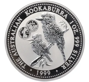 1 доллар 1999 года «Австралийская кукабара» (5 French Francs Privy Mark)