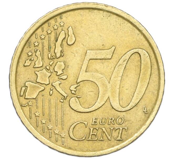 Монета 50 евроцентов 2002 года Италия (Артикул: K12-29080) — Фото №2