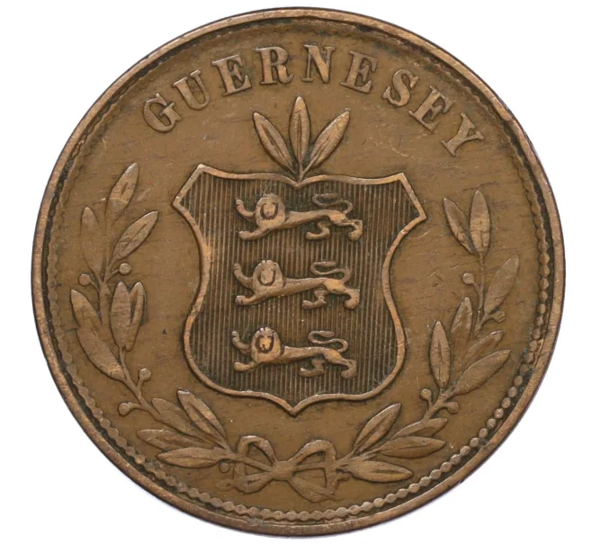 Монета 8 дублей 1864 года Гернси (Артикул K1-5439)