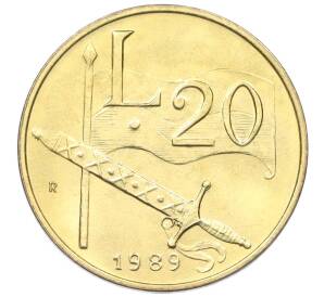 20 лир 1989 года Сан-Марино «Шестнадцать веков истории» — Фото №1