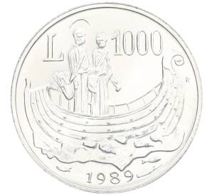 1000 лир 1989 года Сан-Марино «Шестнадцать веков истории» — Фото №1