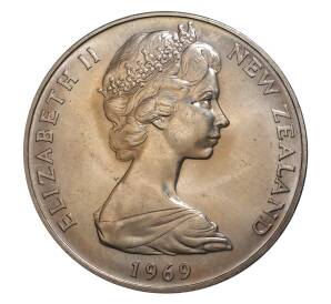 1 доллар 1969 года Новая Зеландия «200 лет путешествию Капитана Кука» — Фото №2