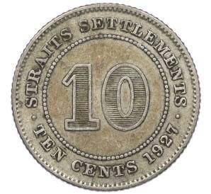 10 центов 1927 года Стрейтс Сетлментс — Фото №1