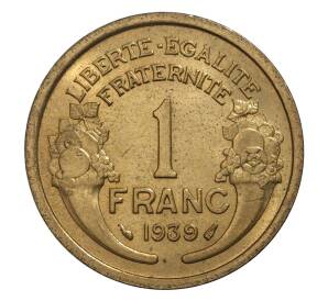 1 франк 1939 года Франция — Фото №1