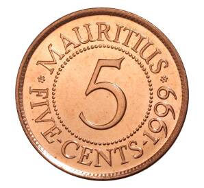 5 центов 1999 года Маврикий — Фото №1