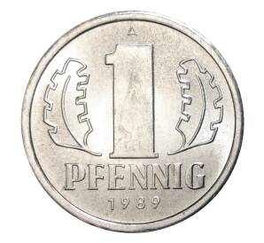 1 пфенниг 1989 года Восточная Германия (ГДР) — Фото №1