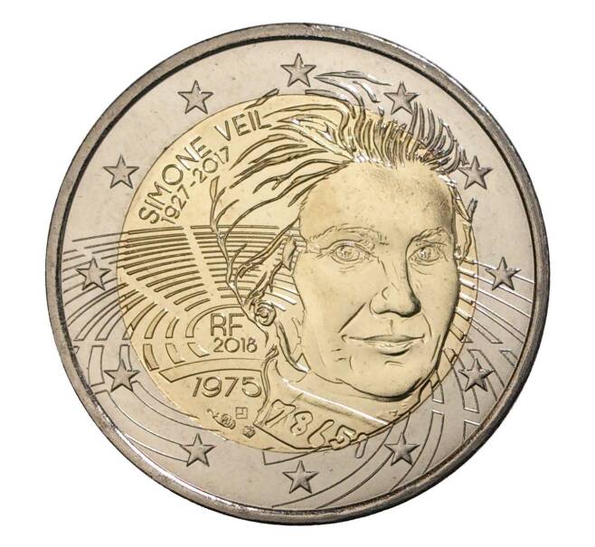 Монета 2 евро 2018 года Франция «Симона Вейль» (Артикул M2-8035)