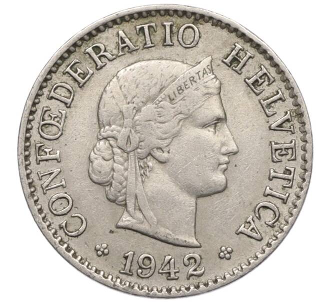 Монета 5 раппенов 1942 года Швейцария (Артикул: K12-31328) — Фото №1