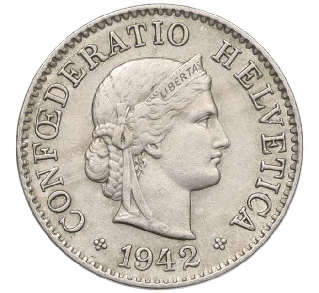 Монета 5 раппенов 1942 года Швейцария (Артикул: K12-31329) — Фото №1