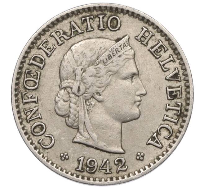 Монета 5 раппенов 1942 года Швейцария (Артикул: K12-31330) — Фото №1