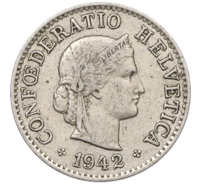 Монета 5 раппенов 1942 года Швейцария (Артикул: K12-31338) — Фото №1