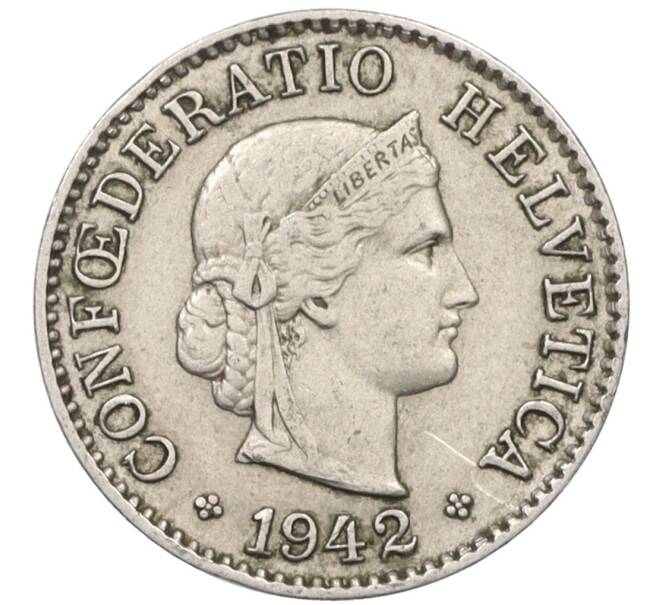 Монета 5 раппенов 1942 года Швейцария (Артикул: K12-31341) — Фото №1