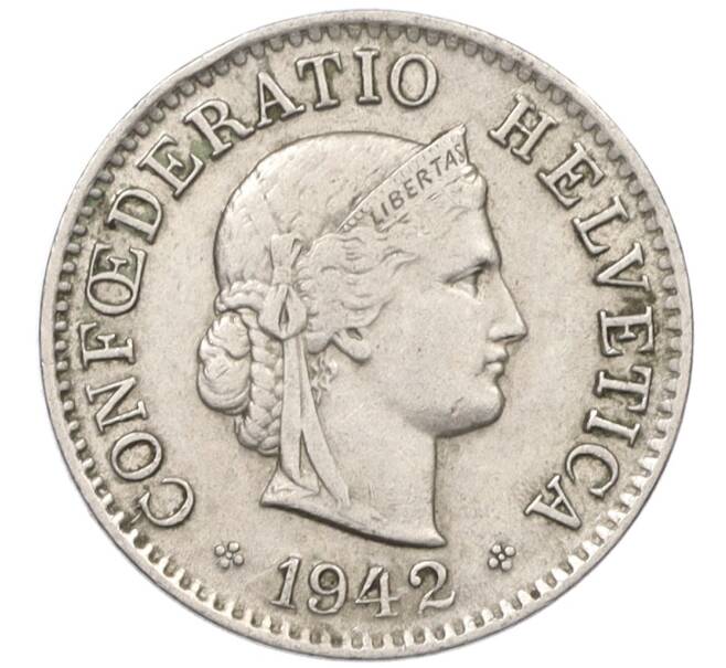 Монета 5 раппенов 1942 года Швейцария (Артикул: K12-31342) — Фото №1