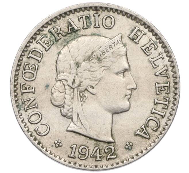 Монета 5 раппенов 1942 года Швейцария (Артикул: K12-31346) — Фото №1