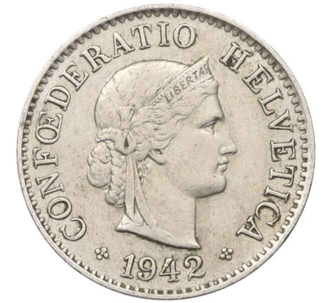 Монета 5 раппенов 1942 года Швейцария (Артикул: K12-31348) — Фото №1
