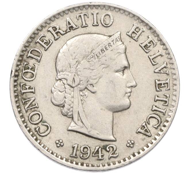 Монета 5 раппенов 1942 года Швейцария (Артикул: K12-31351) — Фото №1
