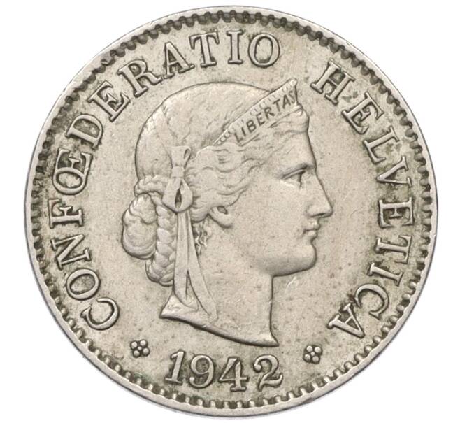 Монета 5 раппенов 1942 года Швейцария (Артикул: K12-31352) — Фото №1