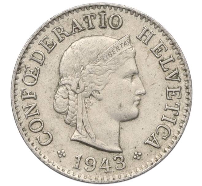 Монета 5 раппенов 1943 года Швейцария (Артикул: K12-31595) — Фото №1