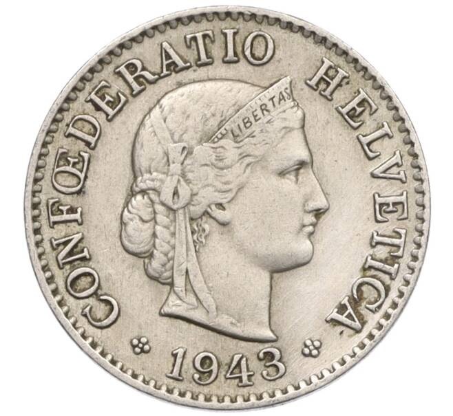 Монета 5 раппенов 1943 года Швейцария (Артикул: K12-31596) — Фото №1