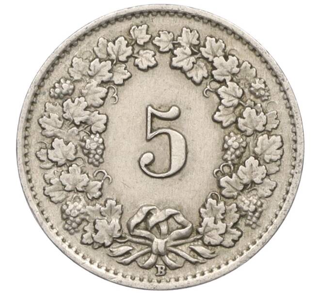 Монета 5 раппенов 1943 года Швейцария (Артикул: K12-31596) — Фото №2