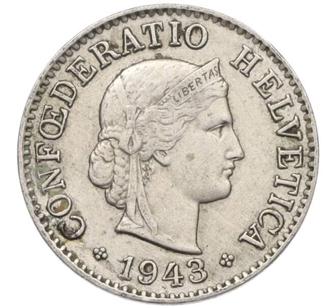 Монета 5 раппенов 1943 года Швейцария (Артикул: K12-31598) — Фото №1