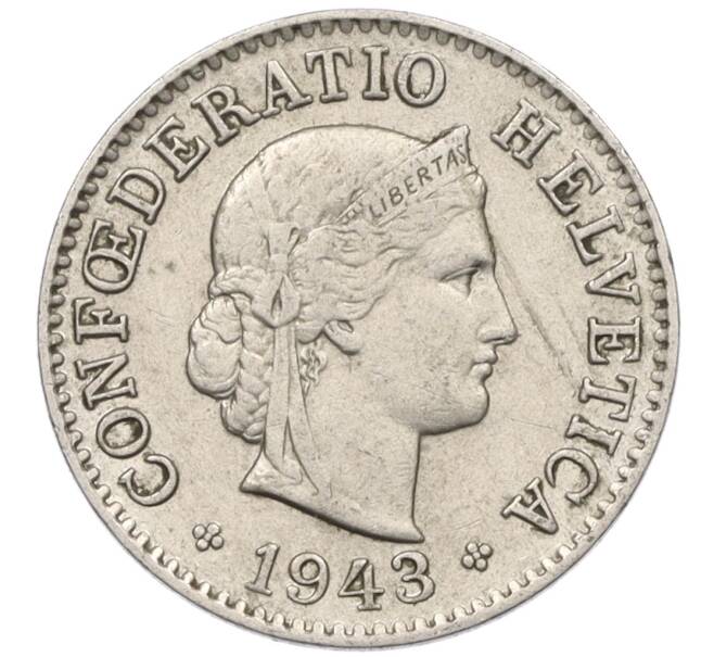 Монета 5 раппенов 1943 года Швейцария (Артикул: K12-31599) — Фото №1