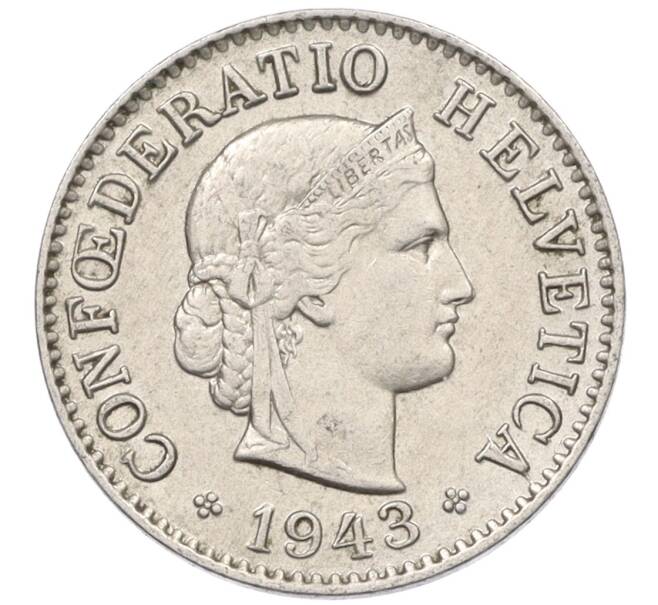 Монета 5 раппенов 1943 года Швейцария (Артикул: K12-31603) — Фото №1