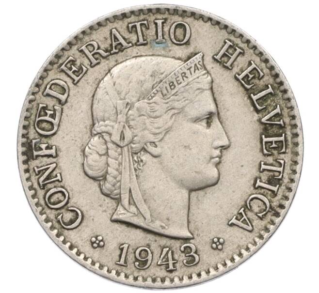 Монета 5 раппенов 1943 года Швейцария (Артикул: K12-31606) — Фото №1