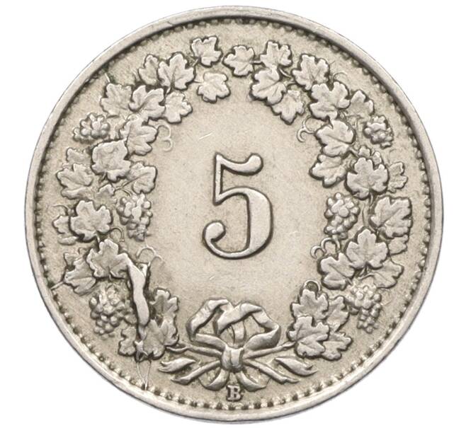 Монета 5 раппенов 1943 года Швейцария (Артикул: K12-31610) — Фото №2