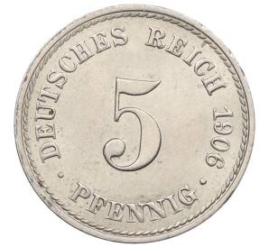 5 пфеннигов 1906 года А Германия — Фото №1