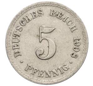 5 пфеннигов 1908 года А Германия — Фото №1