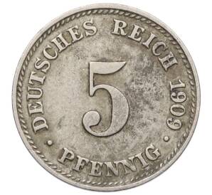 5 пфеннигов 1909 года D Германия — Фото №1
