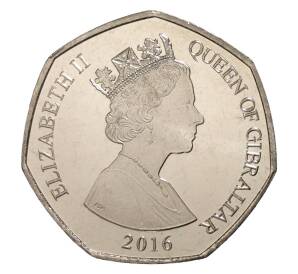 50 пенсов 2016 года Гибралтар — Фото №2