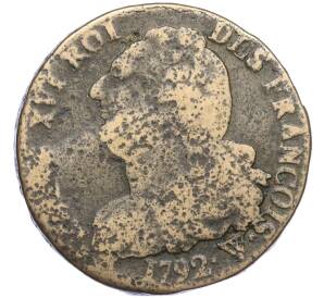 2 соля 1792 года W Франция — Фото №1