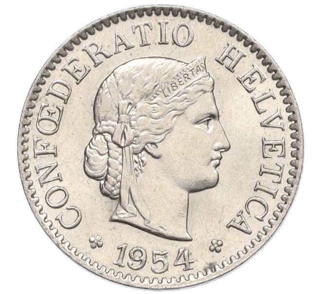 Монета 5 раппенов 1954 года Швейцария (Артикул: K12-32035) — Фото №1