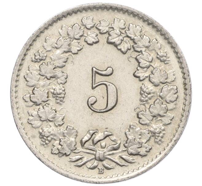 Монета 5 раппенов 1954 года Швейцария (Артикул: K12-32036) — Фото №2
