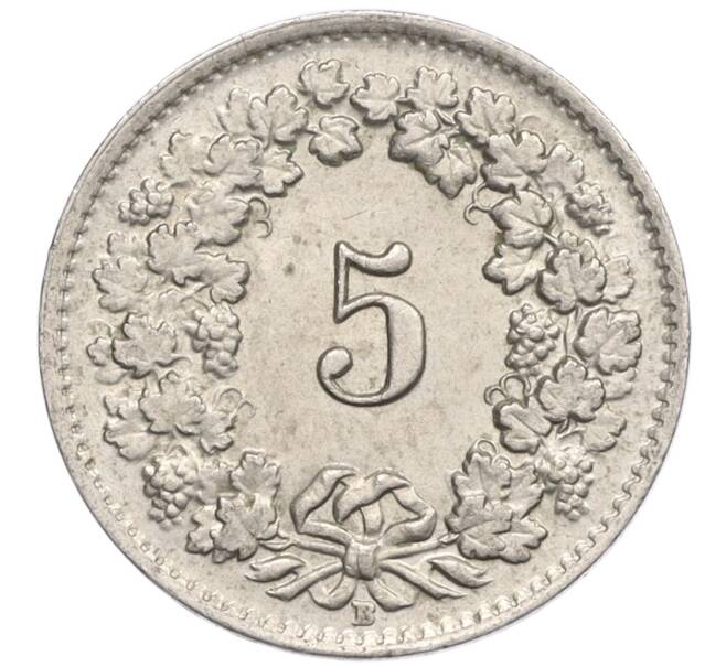 Монета 5 раппенов 1954 года Швейцария (Артикул: K12-32040) — Фото №2