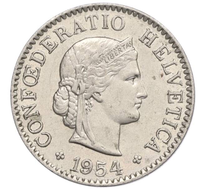 Монета 5 раппенов 1954 года Швейцария (Артикул: K12-32041) — Фото №1