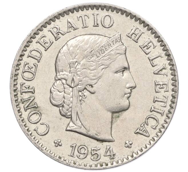 Монета 5 раппенов 1954 года Швейцария (Артикул: K12-32062) — Фото №1