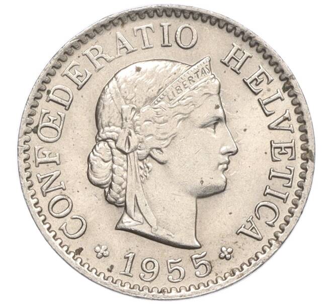 Монета 5 раппенов 1955 года Швейцария (Артикул: K12-32067) — Фото №1