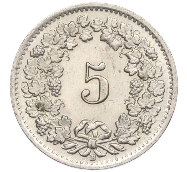Монета 5 раппенов 1955 года Швейцария (Артикул: K12-32121) — Фото №2