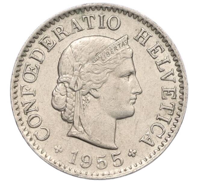 Монета 5 раппенов 1955 года Швейцария (Артикул: K12-32162) — Фото №1