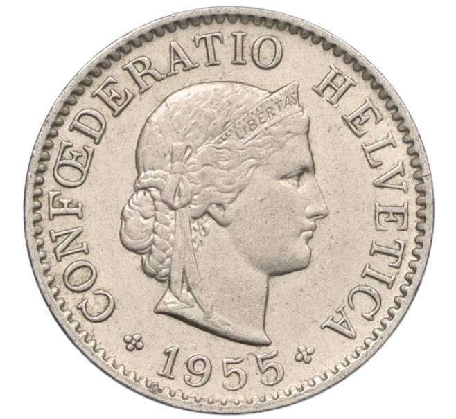 Монета 5 раппенов 1955 года Швейцария (Артикул: K12-32163) — Фото №1