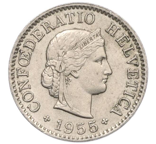 Монета 5 раппенов 1955 года Швейцария (Артикул: K12-32166) — Фото №1