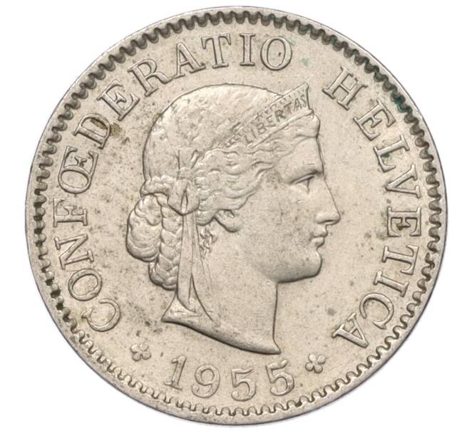 Монета 5 раппенов 1955 года Швейцария (Артикул: K12-32169) — Фото №1