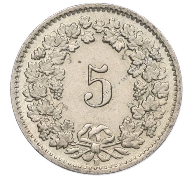 Монета 5 раппенов 1955 года Швейцария (Артикул: K12-32169) — Фото №2