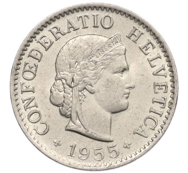 Монета 5 раппенов 1955 года Швейцария (Артикул: K12-32170) — Фото №1