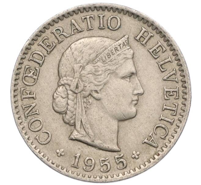 Монета 5 раппенов 1955 года Швейцария (Артикул: K12-32172) — Фото №1