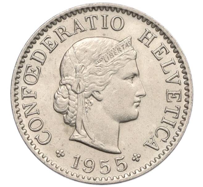 Монета 5 раппенов 1955 года Швейцария (Артикул: K12-32174) — Фото №1